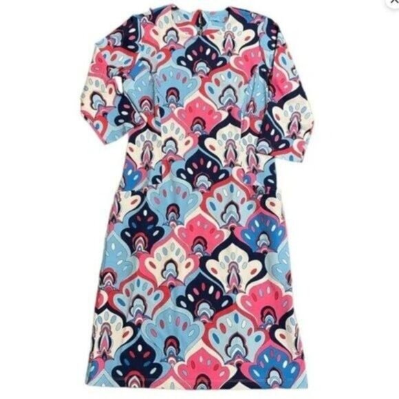 J. McLaughlin Catalyst Dress Women's Size Medium Psychedelic Sheath Style - Picture 1 of 11